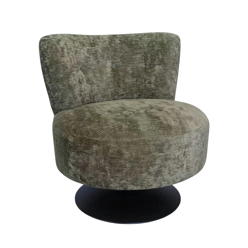 Поворотный на 360° акцентный стул с бархатной обивкой